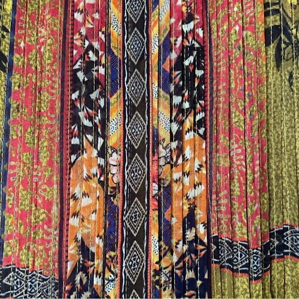 SOLD Anthropologie Citron Maxi Dress Bhanuni by Jyoti  with Tassels, Size XS - Picture 9 of 16